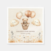 キュートなベアーニュートラルベイビーシャワー スタンダードカクテルナプキン (正面)