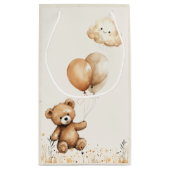 キュートなベアーニュートラルベイビーシャワー スモールペーパーバッグ (裏面)