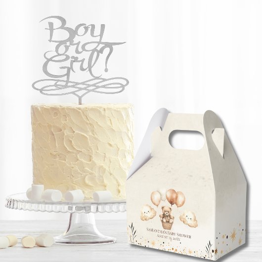 キュートなベアーニュートラルベイビーシャワー フェイバーボックス