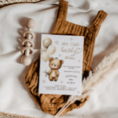 キュートなベアーニュートラルベイビーシャワー 招待状