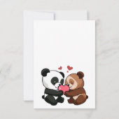 キュートなベアーペンギンの結婚式デートを保存 セーブザデート (裏面)