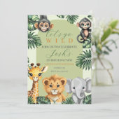 キュートなベビーサファリの記念日 招待状 (スタンド正面)