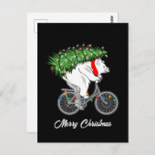 キュートなベ運アのクリスマスツリーへのサイクリストへの贈り物 ポストカード (正面/裏面)