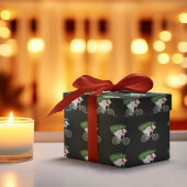 キュートなベ運アのクリスマスツリーへのサイクリストへの贈り物 ラッピングペーパー