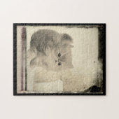 キュートなペルシャ猫のヴィンテージ ジグソーパズル (横)