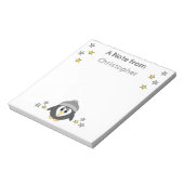 キュートなペンギンが星を呼び、グレーの子供を名前 ノートパッド (回転)