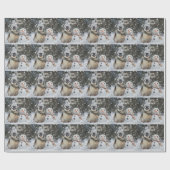 キュートなペンギンと雪だるま冬テーマ ラッピングペーパー (フラット)