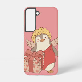 キュートなペンギンのキューピッド ガレンティーンズ スマホケース - Samsung Galaxy S22ケース