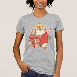 キュートなペンギンのキューピッド ガレンティーンTシャツ - カラー Tシャツ