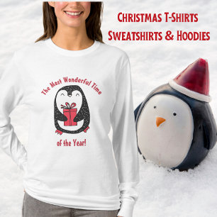 キュートなペンギンのクリスマスプレゼント Tシャツ