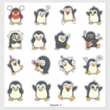 キュートなペンギン絵文字ステッカーセット