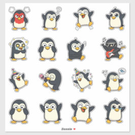キュートなペンギン絵文字ステッカーセット シール