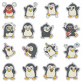 キュートなペンギン絵文字ステッカーセット シール (正面)