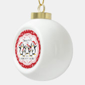 キュートなペンギン5クリスマスオーナメントの家族 セラミックボールオーナメント (右)