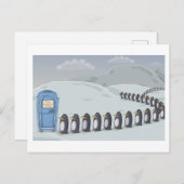 キュートなペンギン、唯一の南極の洗面所。 ポストカード (正面/裏面)