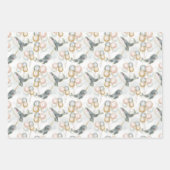 キュートなホエールシー海パーティーデコール好意ギフトアイディア ラッピングペーパーシート (正面)