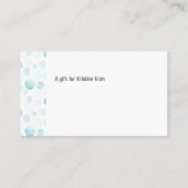 キュートなホエールディスプレイシャワーギフトラベルエンクロージャカード エンクロージャーカード (裏面)