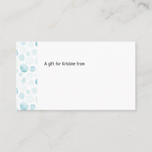 キュートなホエールディスプレイシャワーギフトラベルエンクロージャカード エンクロージャーカード (裏面)