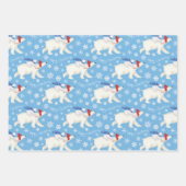 キュートなホッキョクグマとカッブクリスマスラッピング紙 ラッピングペーパーシート (正面)