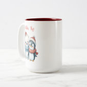 キュートなホッキョクグマとペンギンの友人クリスマスマグ ツートーンマグカップ (正面左)