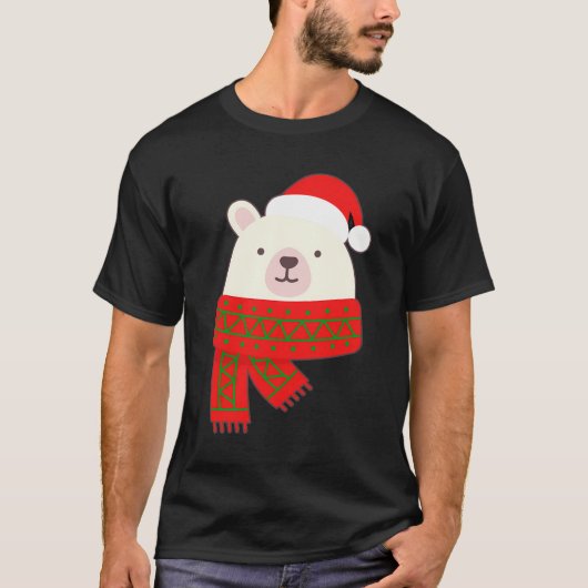 キュートなホッキョクグマのクリスマスベリーのクリスマスプレゼント Tシャツ (正面)