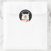 キュートなホッキョクグマのクリスマス ラウンドシール (バッグ)