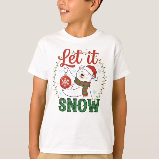 キュートなホッキョクグマのホリデー Tシャツ (正面)