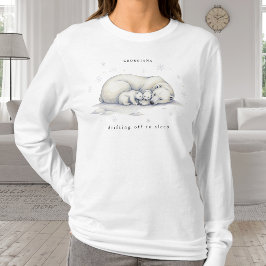 キュートなホッキョクグマの水彩クリスマスパジャマスリープ Tシャツ