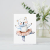 キュートなホッキョクベバレリーナ踊りバレエ シーズンポストカード (スタンド正面)