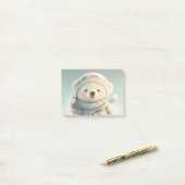 キュートなホッキョクベースキー雪の結晶の冬ワンダーランド ポストイット (デスク上)