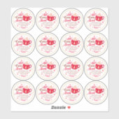 キュートなホットココア爆弾チョコレートの提供の指示 シール (シート)