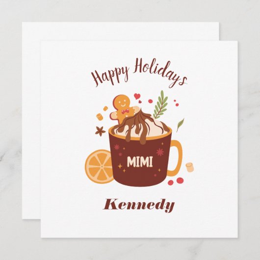 キュートなホットチョコレートとジンジャーブレッド (正面/裏面)