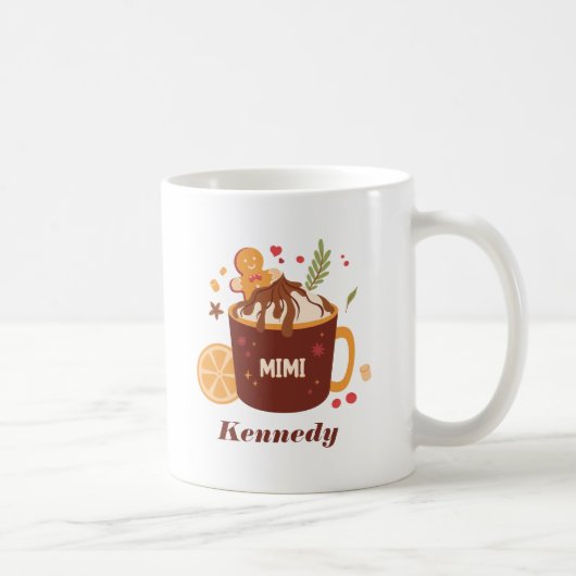 キュートなホットチョコレートとジンジャーブレッド コーヒーマグカップ (右)