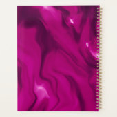 キュートなホットピンクフェイクシルバーグリッターバルーンモノグラム プランナー手帳 (裏面)