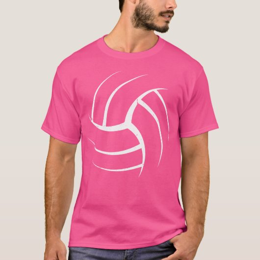 キュートなホワイトアートバレーボールユニーク Tシャツ (正面)