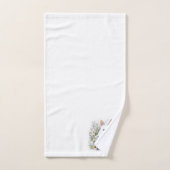 キュートなホワイトイースターバニー、デイジーとクロス バスタオルセット (ハンドタオル)