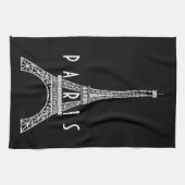 キュートなホワイトフランスパリエッフェルタワー キッチンタオル (横)