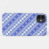 キュートなホワイトブルーの装飾ウクライナストライプ Case-Mate iPhoneケース (裏面(横))