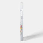 キュートなホワイトブルー猫と花紙切り出し Case-Mate iPhoneケース (裏面 / 左)