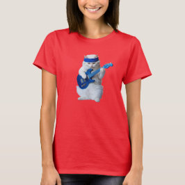 キュートなホワイトペルシャのロック・スター Tシャツ