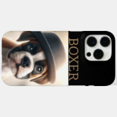 キュートなボクサー・パピー - おしゃれな犬のイラスト Case-Mate iPhoneケース (裏面 (横))