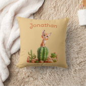 キュートなボブキャットオンサボテン クッション (ブランケット)