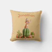 キュートなボブキャットオンサボテン クッション (正面)
