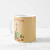 キュートなボブキャットオンサボテン コーヒーマグカップ (正面左)