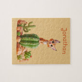 キュートなボブキャットオンサボテン ジグソーパズル (横)