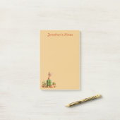 キュートなボブキャットオンサボテン ポストイット (デスク上)