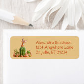 キュートなボブキャットオンサボテン ラベル (インサイチュ)