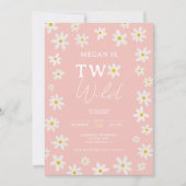 キュートなボホダイジーレインボー 2歳の誕生日子供たち 招待状 (正面)