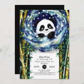 キュートなボホパンダの誕生日 招待状 (正面/裏面)