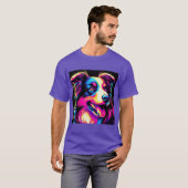 キュートなボーダー柄 キャリー レトロ Tシャツ (正面フル)